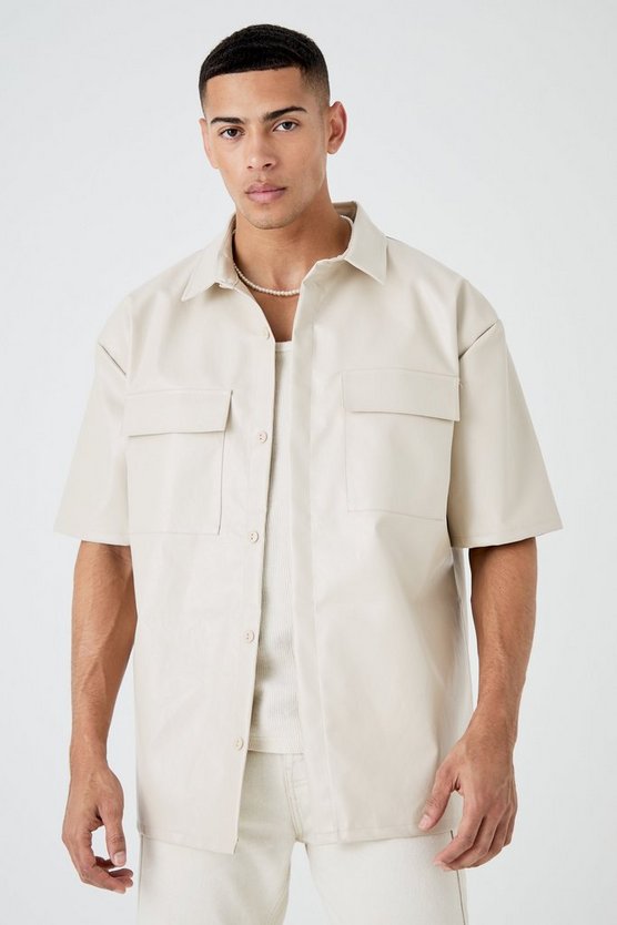 Kastiges Oversize PU-Hemd