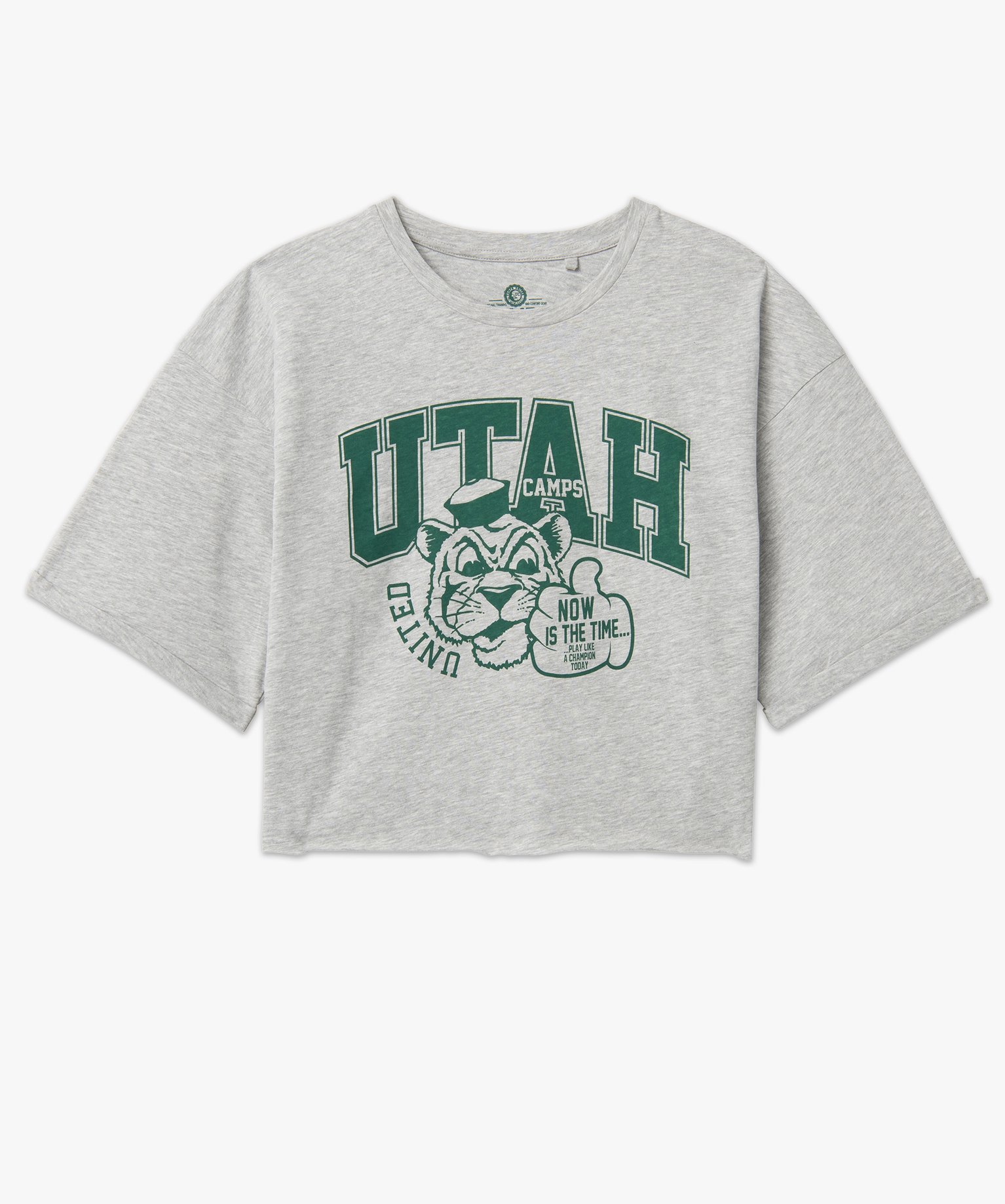 Tee-shirt femme court avec manches oversize - Camps United gris clair | GEMO