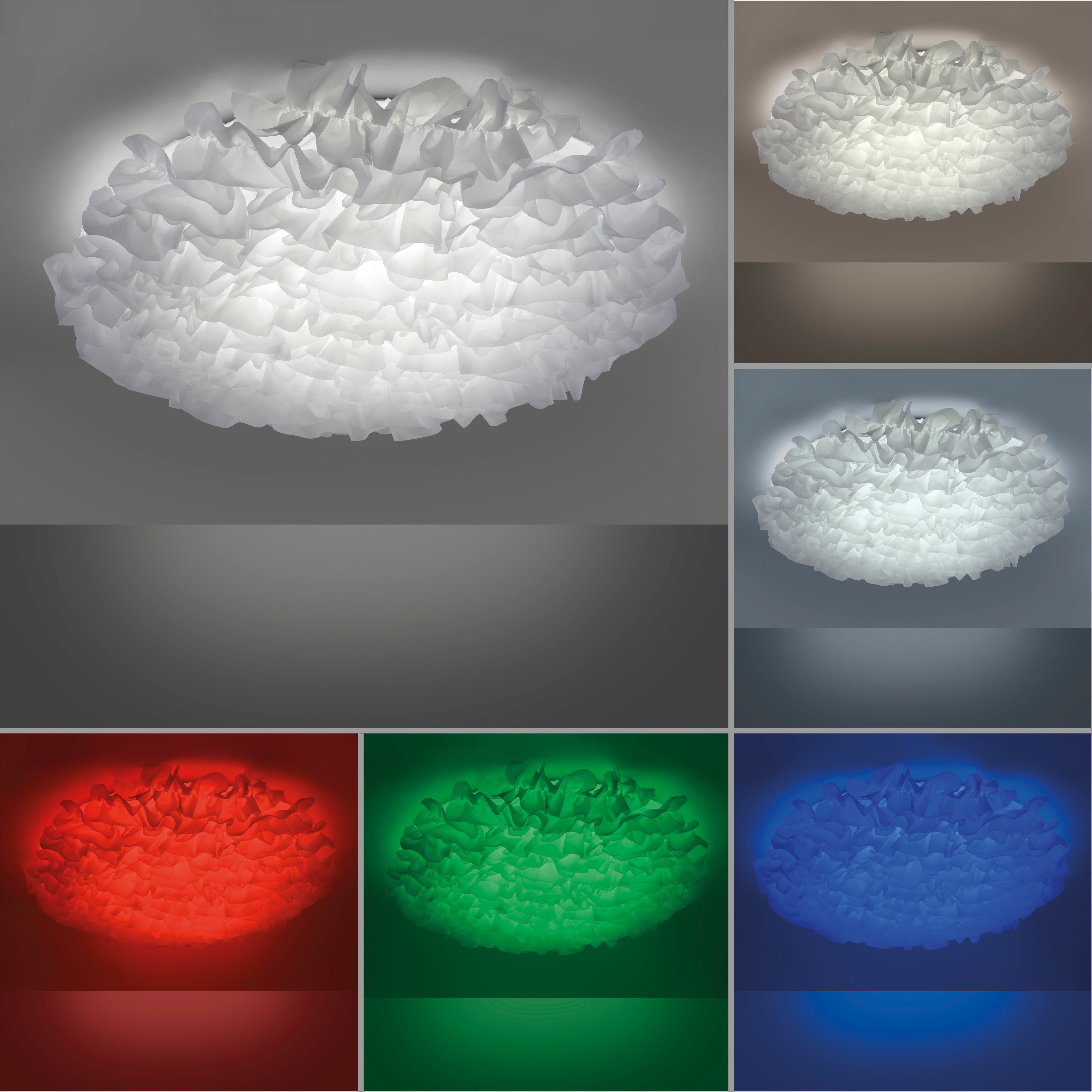 Leuchten Direkt LED Deckenleuchte EDGING, CCT - über Fernbedienung, Dimmfunktion, Memory, nach Trennung vom Netz, LED fest integriert, warmweiß - kaltweiß, dimmbar über Fernbedienung