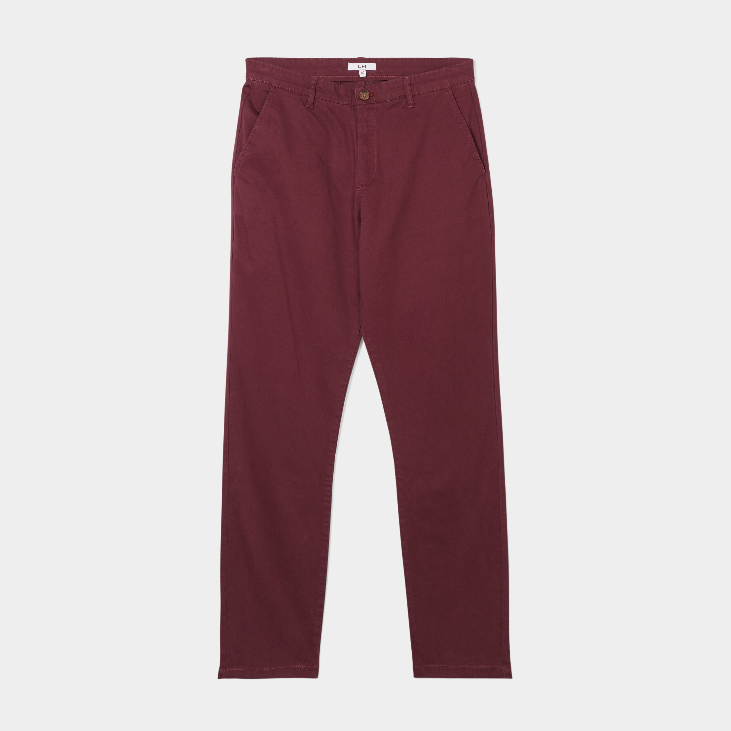 Pantalon chino prune homme | La Halle