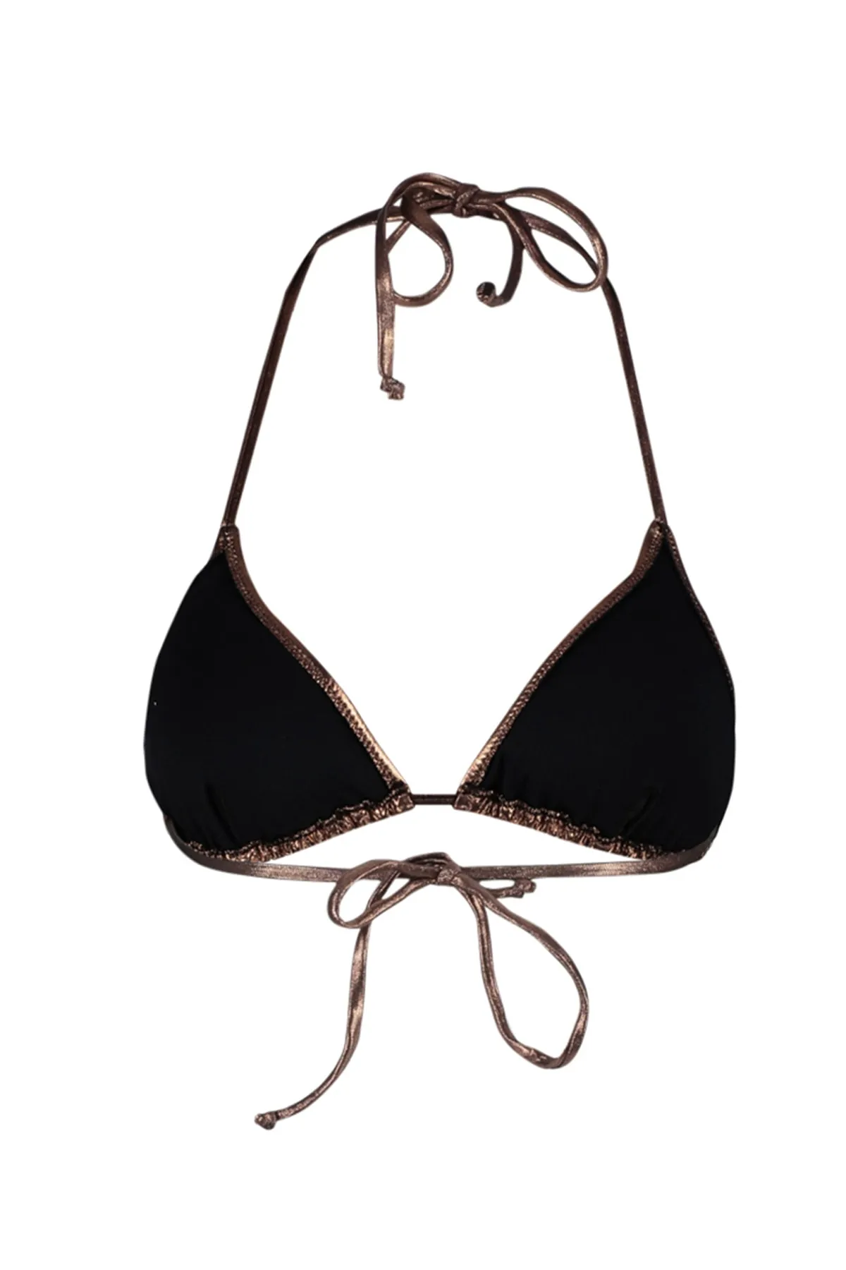 Trendyol Collection  Braunes Triangel-Bikinioberteil mit glänzendem Lackdruck TBESS23BU00383