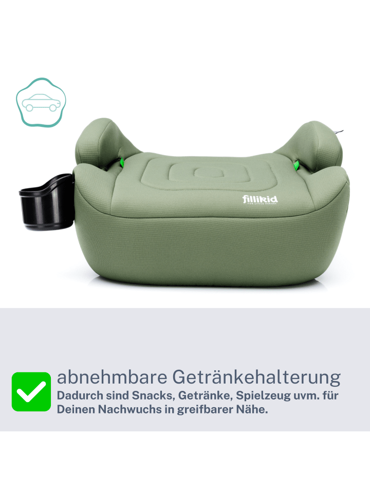 fillikid Sitzerhöhung mit verlängerbarer Isofix i-size Exklusiv in Grün günstig kaufen onesize