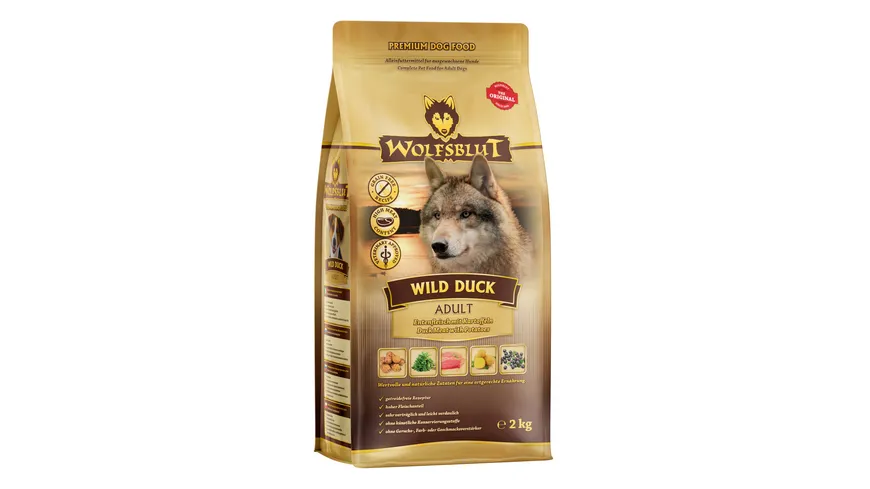Wolfsblut Hundetrockenfutter Wild Duck Ente & Kartoffel 2 kg