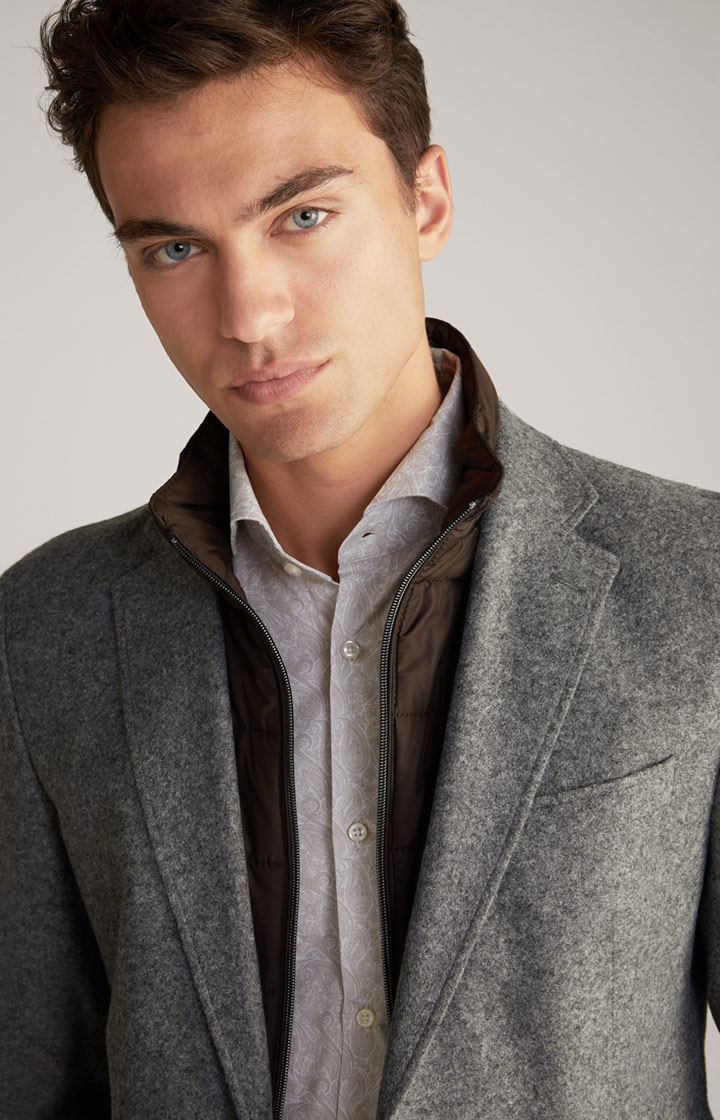 Flanell-Sakko Hecton in Dunkelgrau meliert