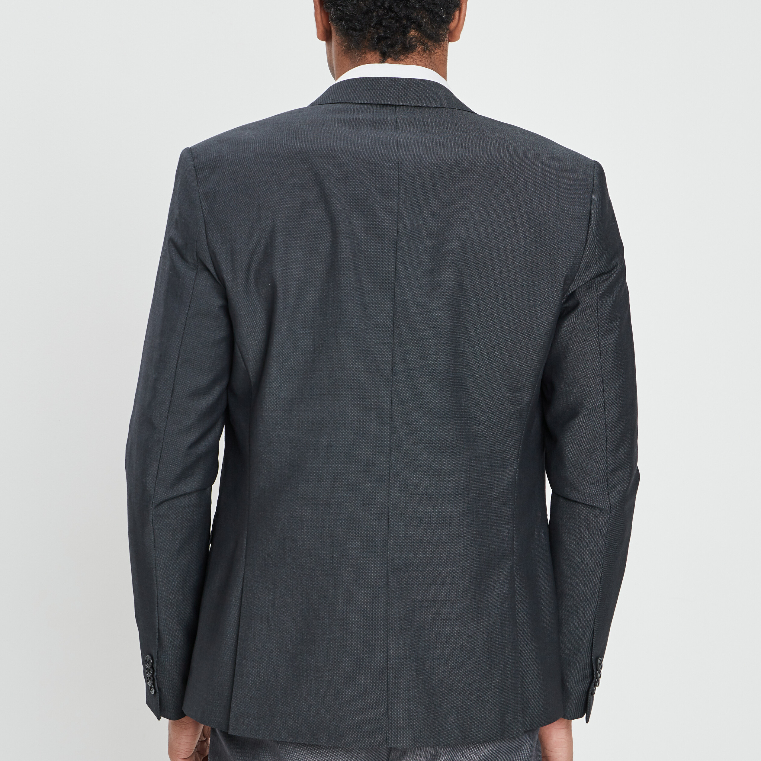 Veste ajustée boutonnée gris foncé homme | La Halle