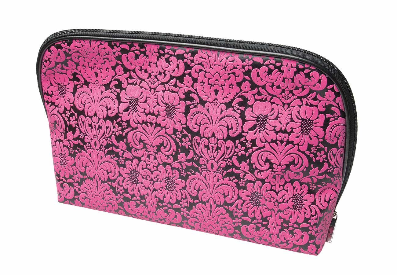 Koskaderm Kosmetikkoffer Schminktasche, schwarz-pink 32 x 21 cm Kosmetiktasche, Kosmetex Kulturtasche