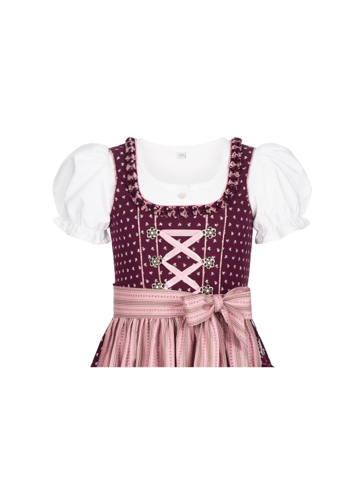 Nübler Kinderdirndl 3-teilig Nabilia in Weinrot günstig kaufen