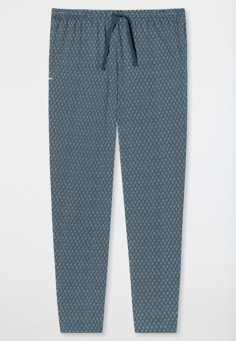 Loungehose lang Organic Cotton jeansblau gemustert - Mix+Relax