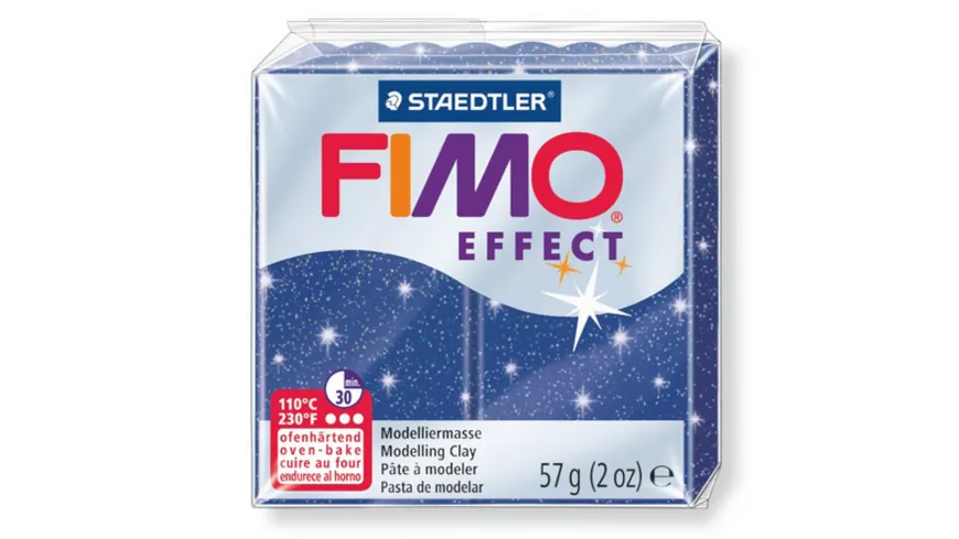 STAEDTLER FIMO - 8020-302 effect Ofenhärtende Modelliermasse glitter blau 57 g