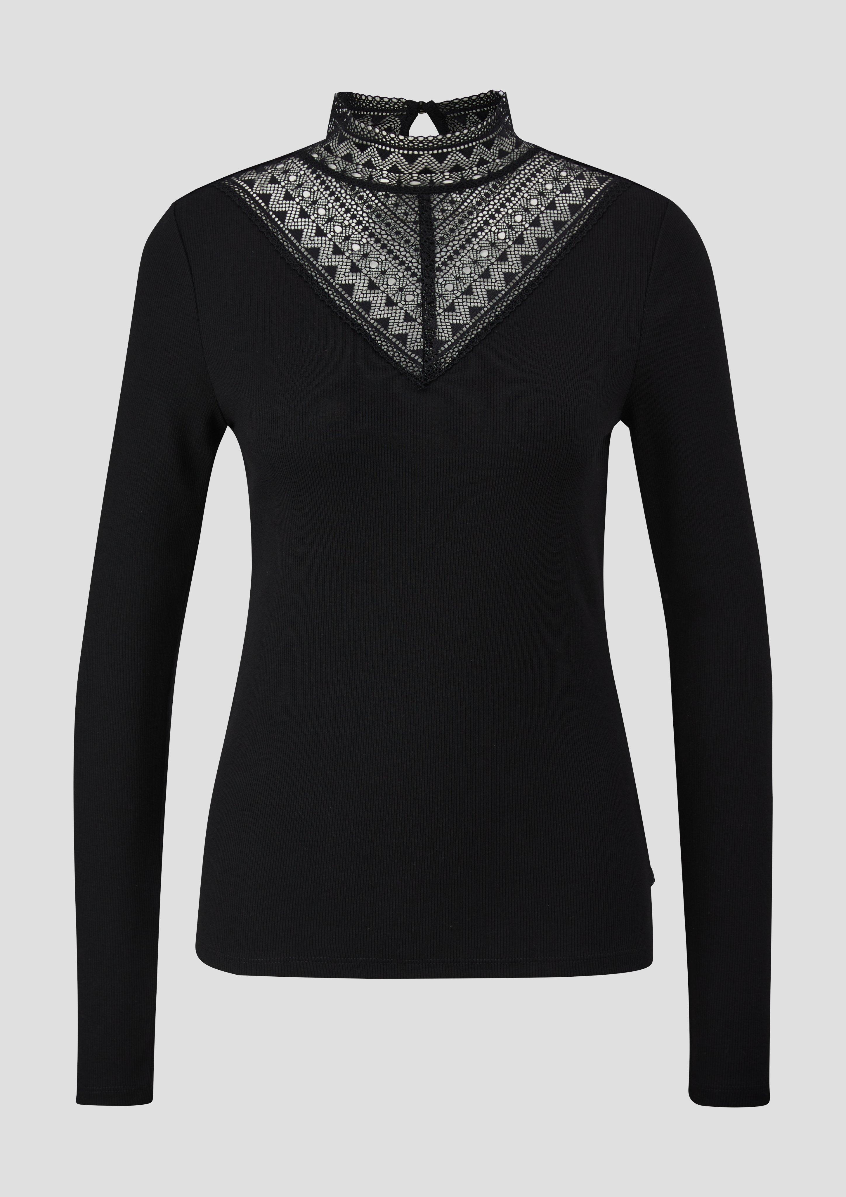 Langarmshirt mit Spitzen-Detail  2141121-9999
