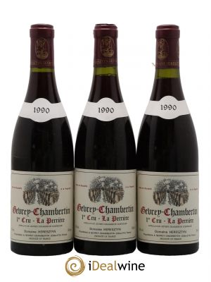Gevrey-Chambertin 1er Cru La Perriere Heresztyn 1990 - Lot de 3 Bouteilles