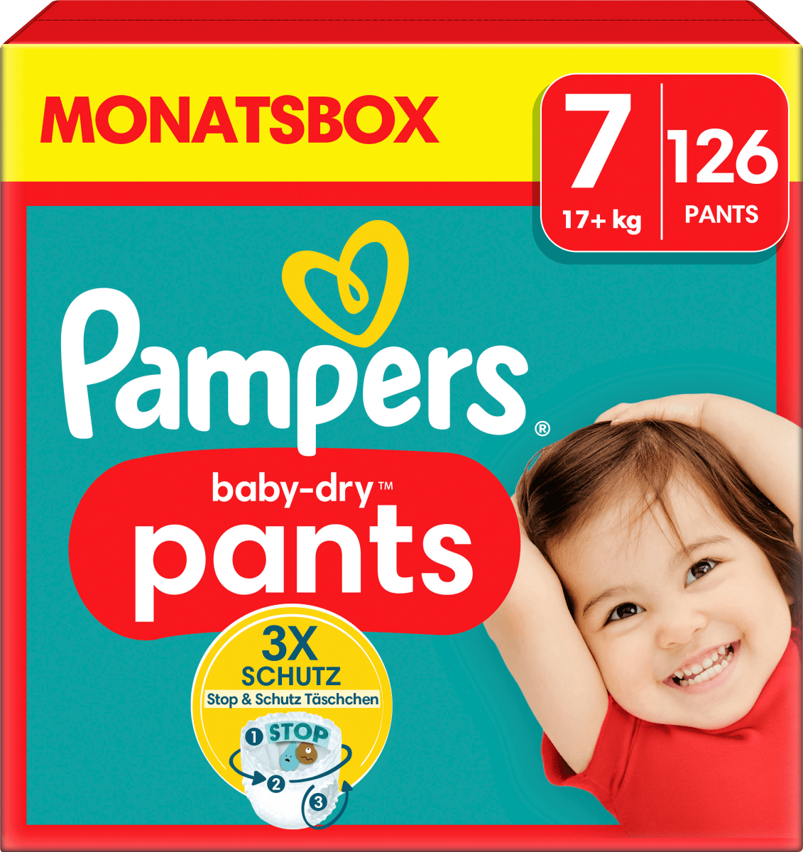 Baby Pants Baby Dry Gr.7 Extra Large (17+ kg), Monatsbox, 126 St