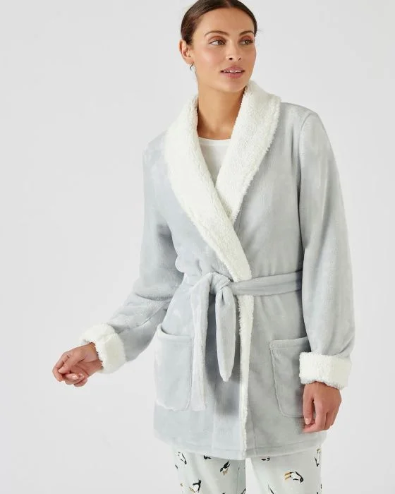 Robe de chambre courte maille moelleuse Thermolactyl