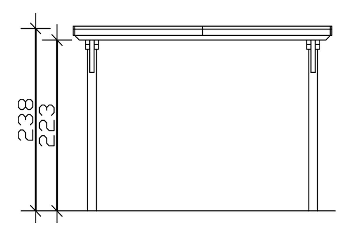 Skanholz Einzelcarport Emsland, BxT: 354x846 cm, 223 cm Einfahrtshöhe
