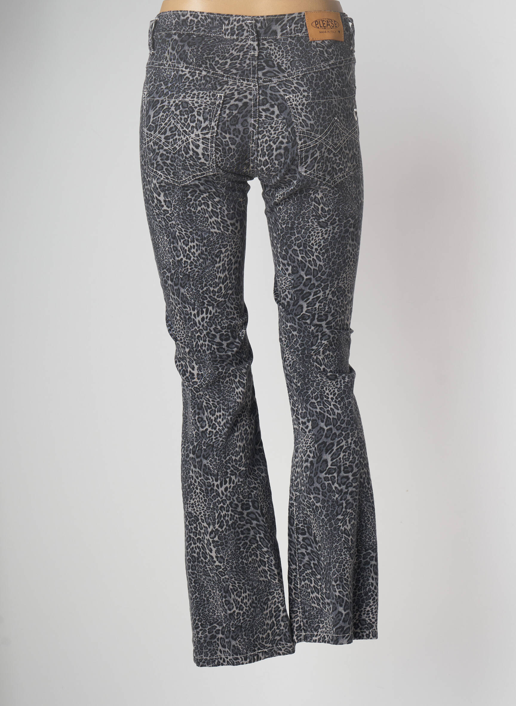 Please Jeans Bootcut Femme couleur gris