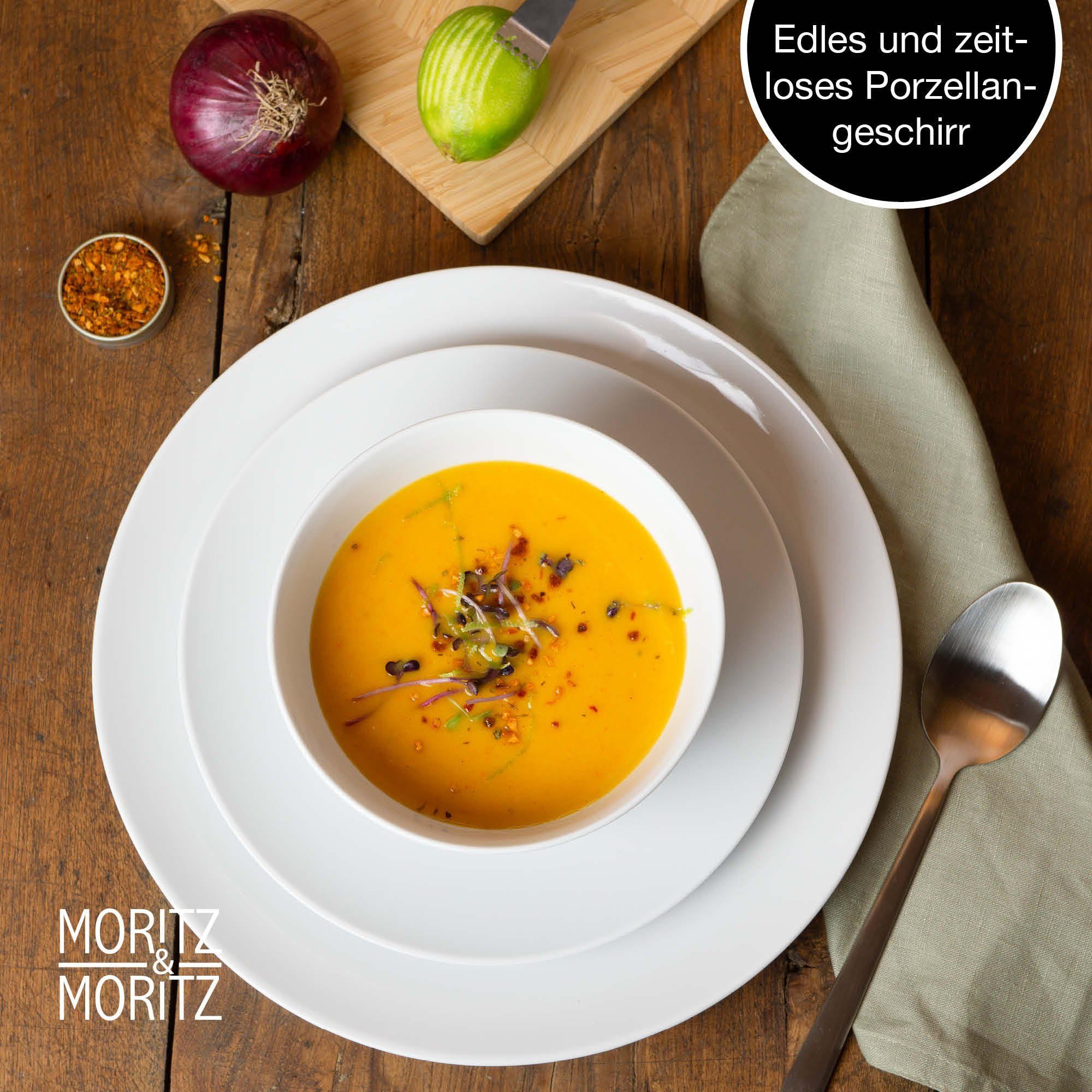 Moritz & Moritz Tafelservice BASIC Geschirrset (18-tlg), 6 Personen, Kombigeschirr für 6 Personen