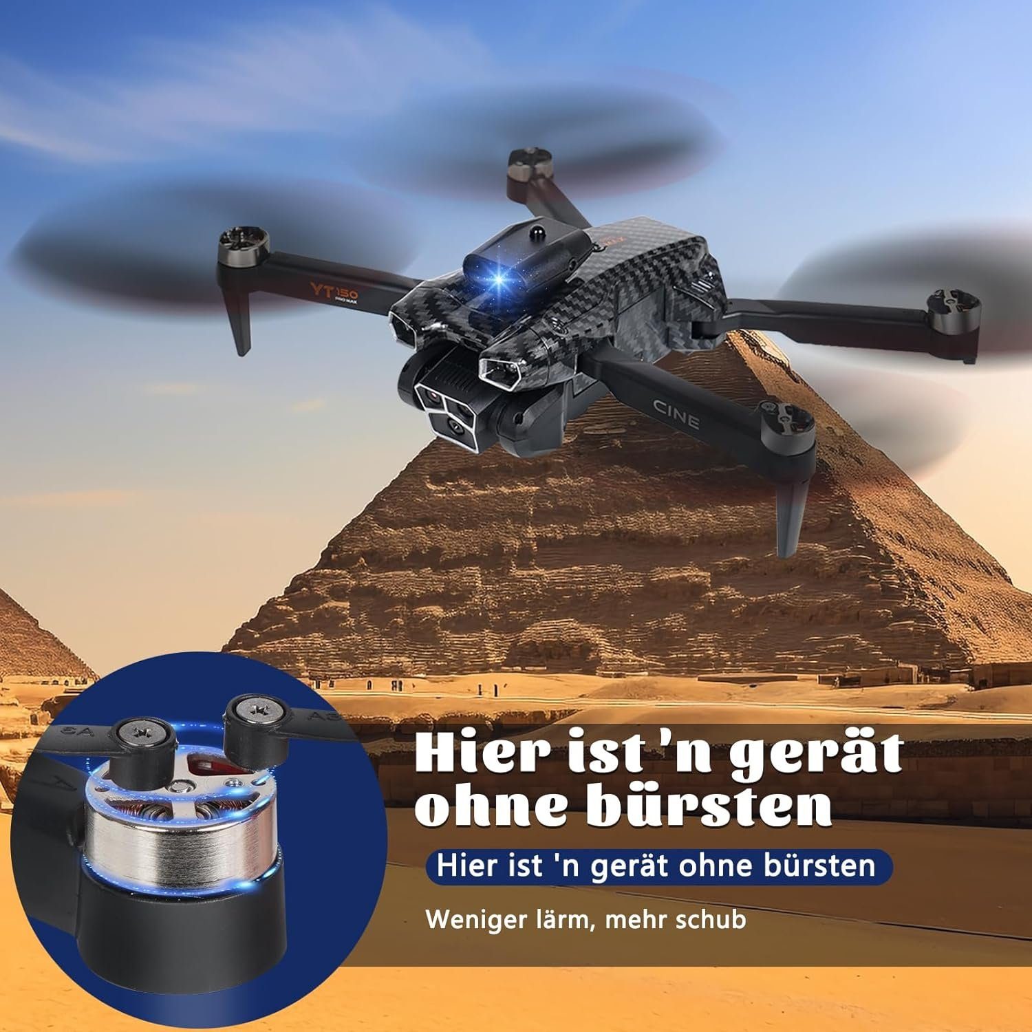 zoeyzoey Drohne (4K, 360-Grad-Wendung mit,HD Bürstenloser Motor RC Quadcopter mit Tasche, Kinderfreundliche mit Dual-Kameras für beeindruckende Luftaufnahmen)