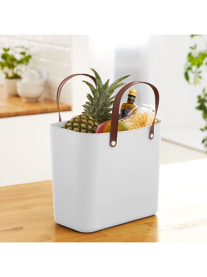 Rotho Albula Einkaufskorb 25l, Kunststoff (PP recycelt) in Mistelweiß günstig kaufen onesize