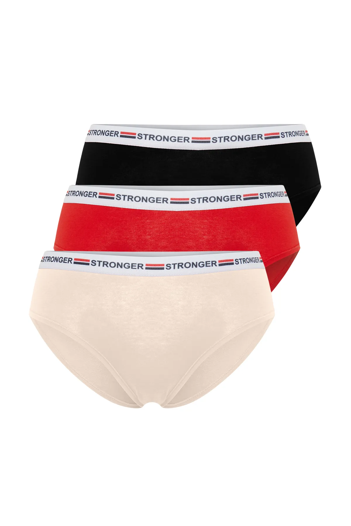 Trendyol Collection  3er-Pack mehrfarbige Hipster-Höschen aus Baumwolle – Gummidetails THMSS24KU00036