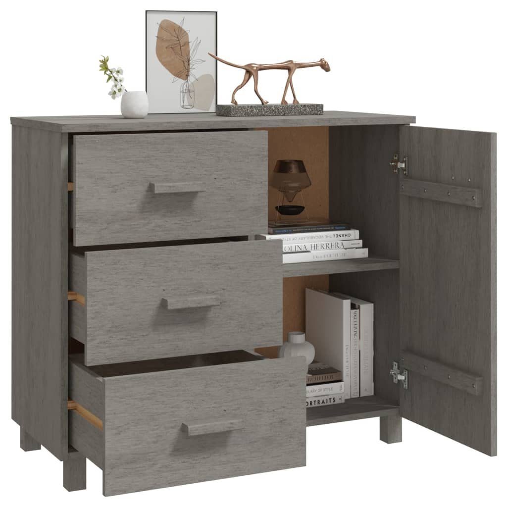 vidaXL Sideboard Sideboard HAMAR Hellgrau 90x40x80 cm Massivholz Kiefer (1 St)