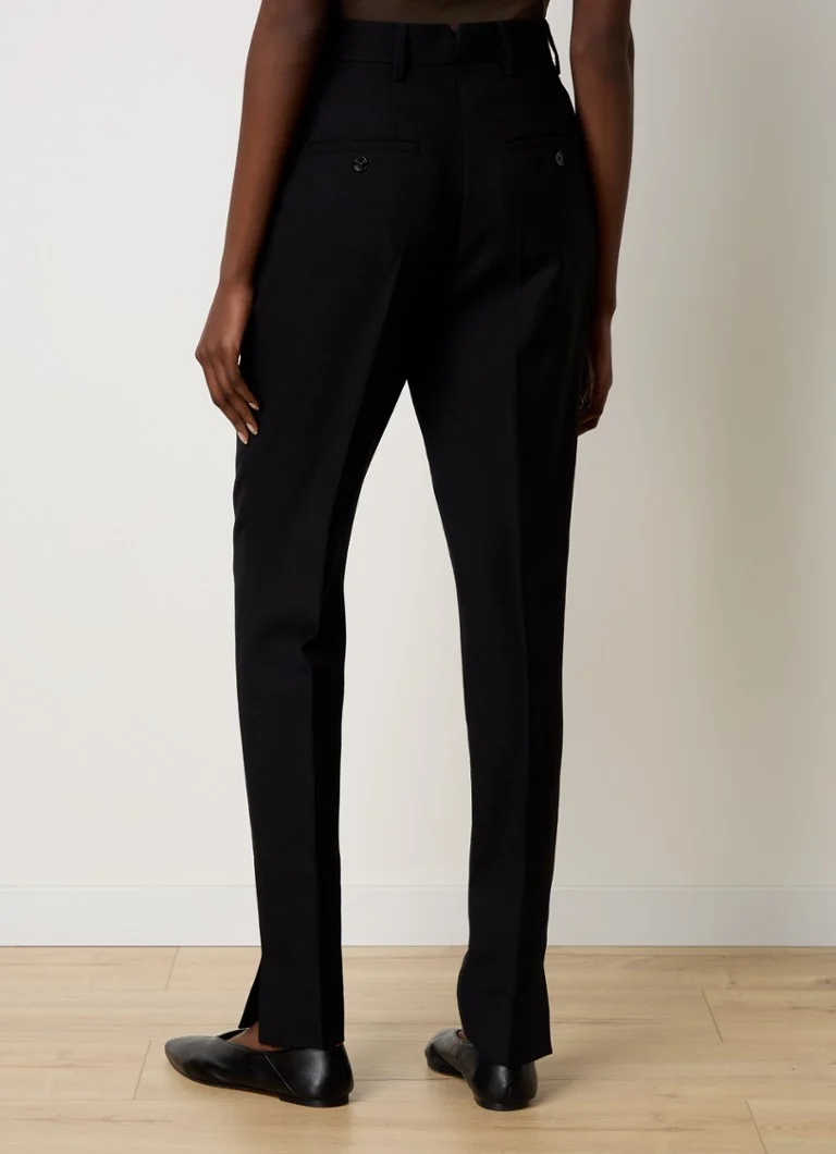 AMI Paris high-waist tapered fit virgin wool trousers with pressed crease