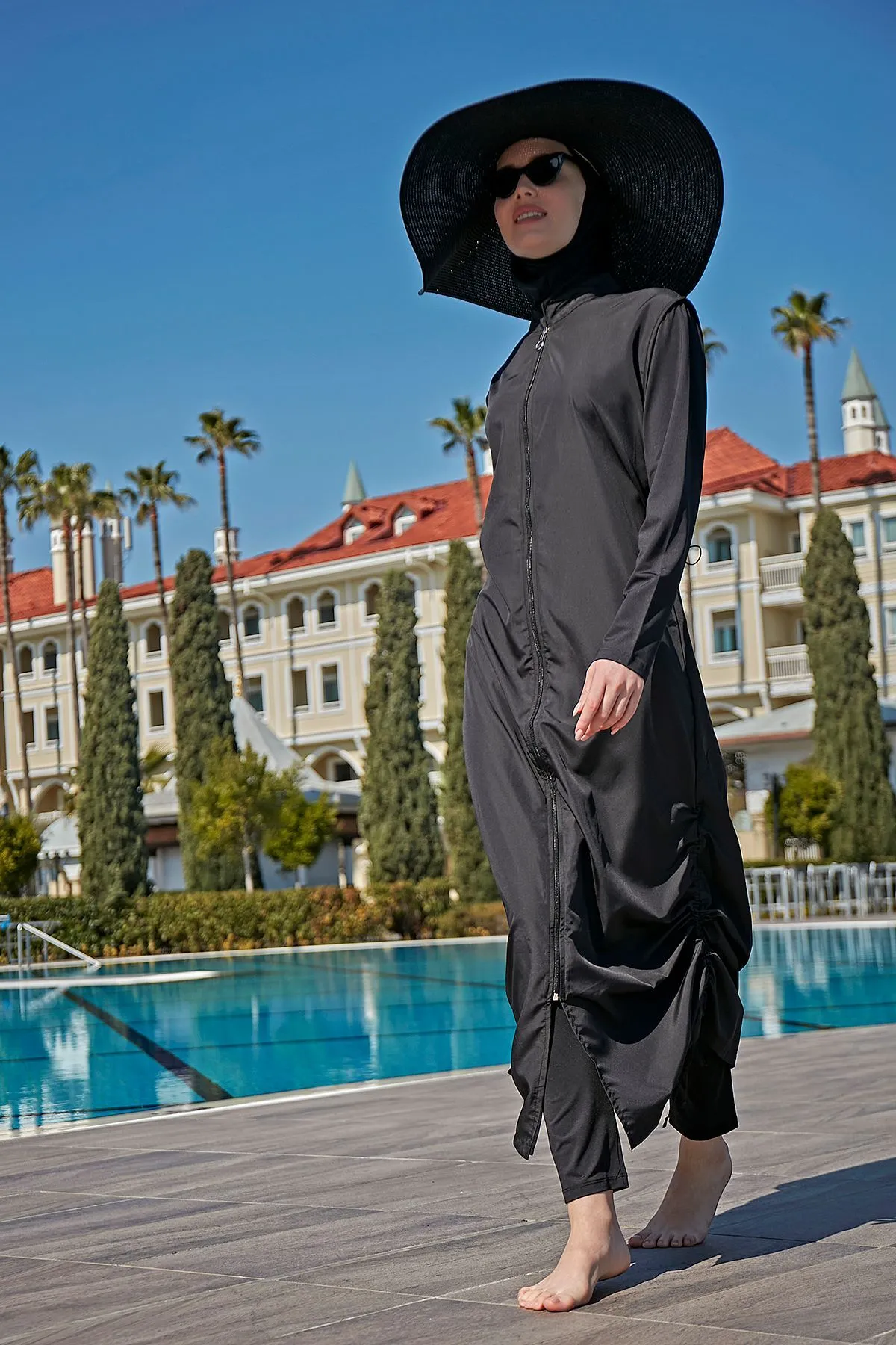 Remsa Mayo  Remsa Design Vollständig bedeckter Hijab-Badeanzug in voller Länge lang R027 Fatma Schwarz