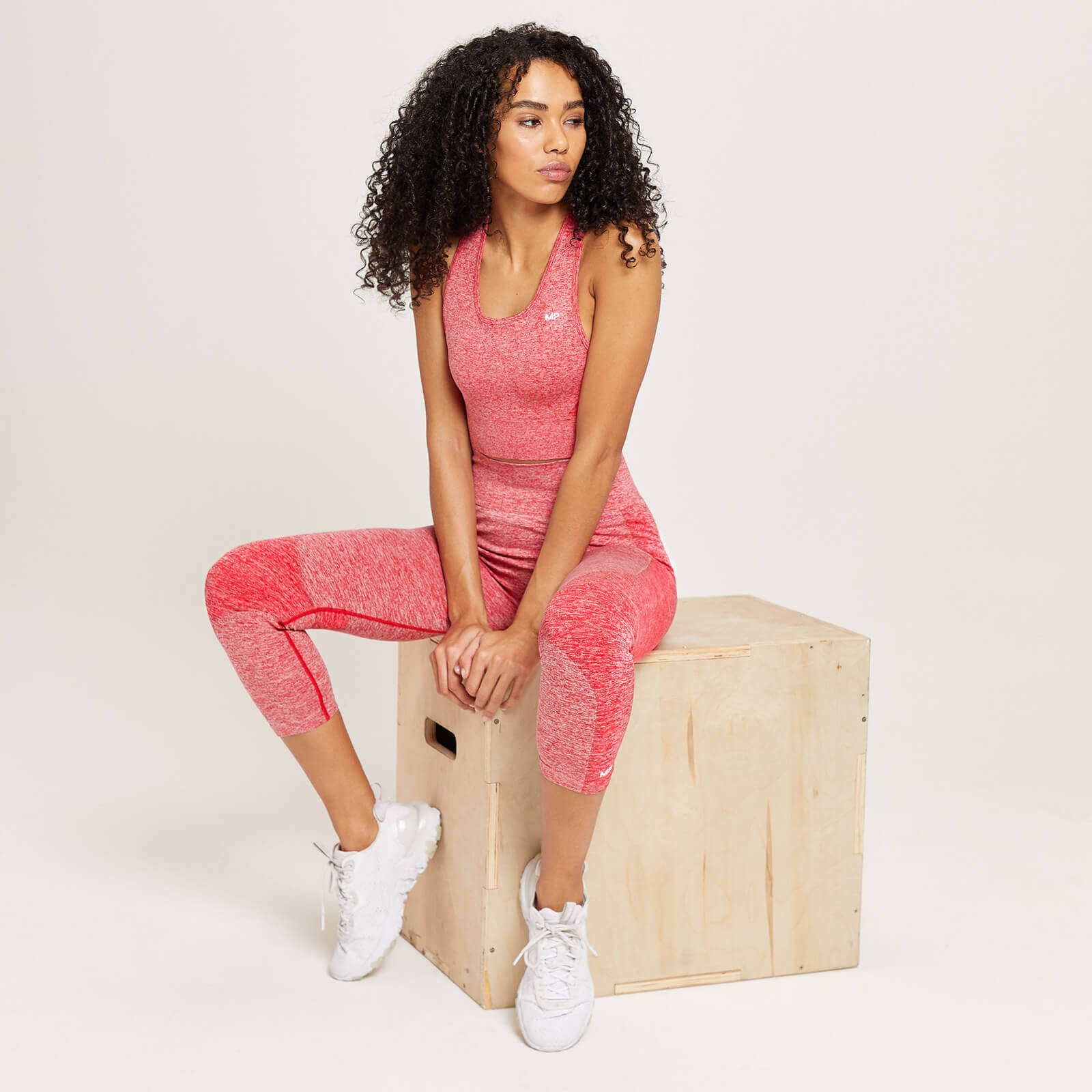 Legging ¾ taille haute MP Curve pour femmes – Rouge danger chiné