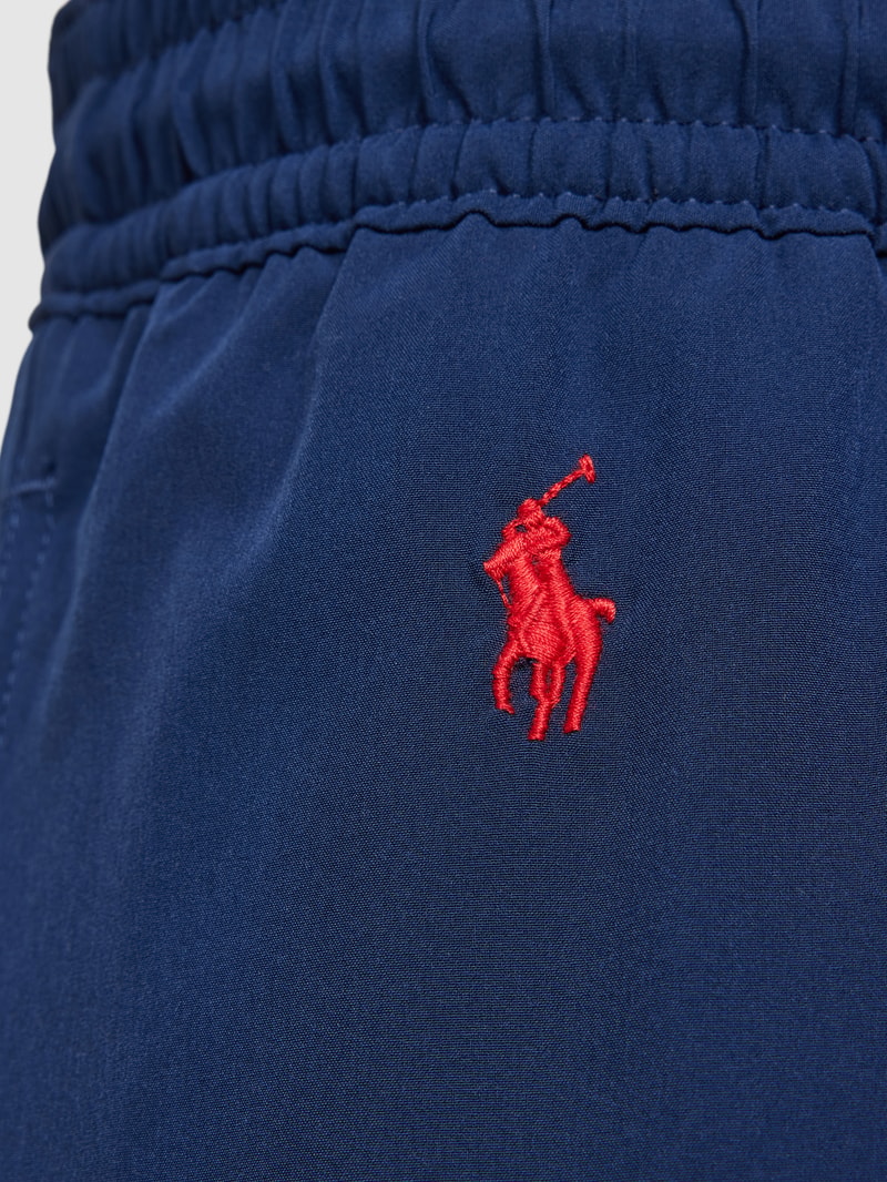 Badehose mit Allover-Logo in dunkelblau