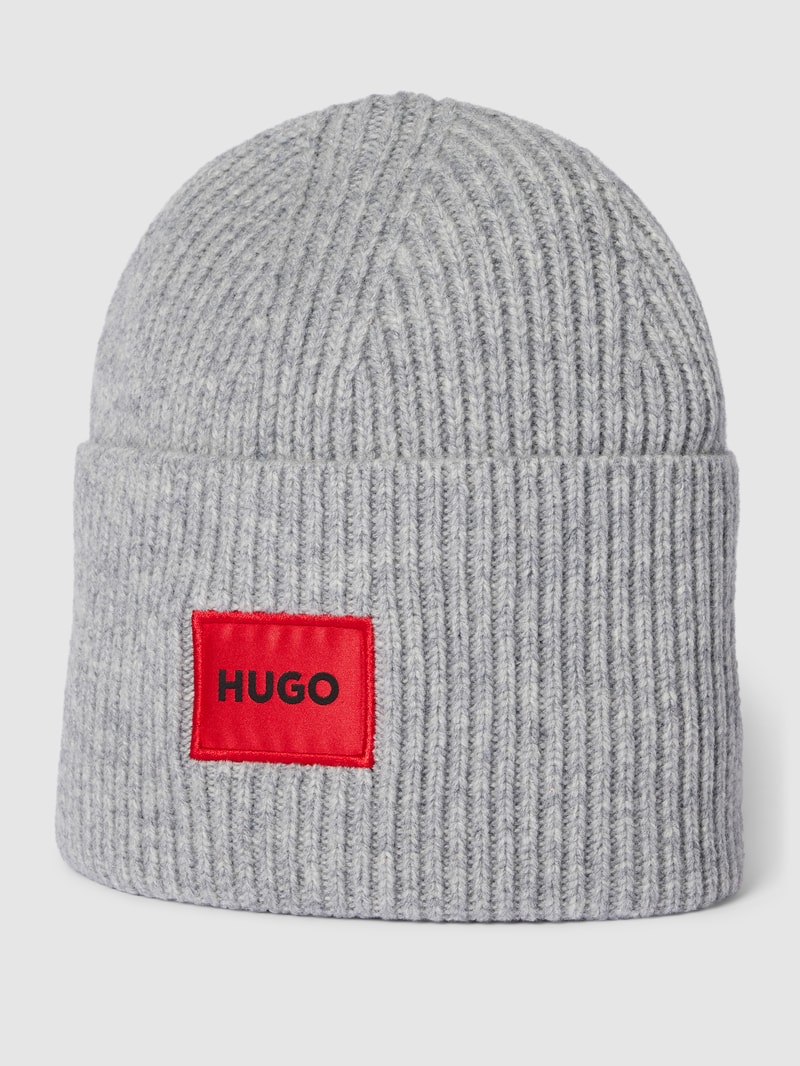 Beanie mit Label-Detail Modell 'Saffa' in silber