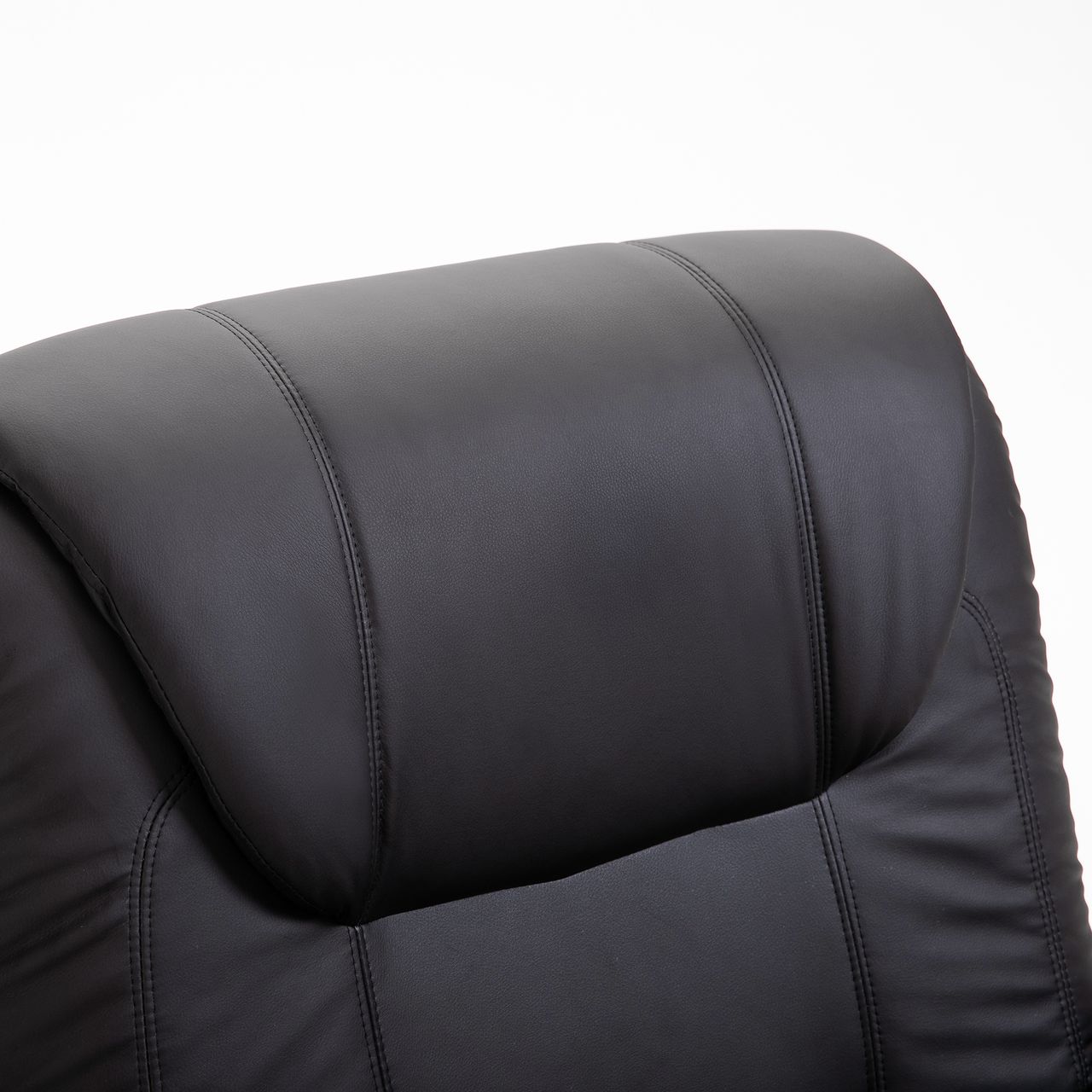 HOMCOM Sessel mit Aufstehhilfe, Verstellbarer Massagesessel Kunstleder Schwarz