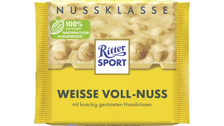 Ritter Sport Nuss-Klasse Weisse Voll-Nuss Tafel 100 g