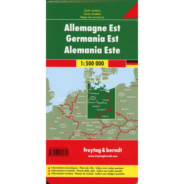 Deutschland Ost 1 : 500 000 Autokarte - Straßenkarte