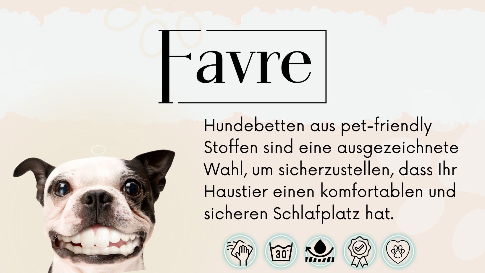FAVRE Tierbett Soft Stripe Hundebett, Katzenbett, Farb- und Größenwahl, 100&% Polyester