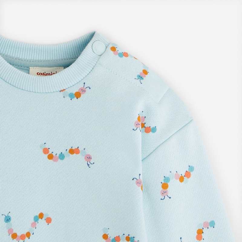 Sweat bébé mixte bleu clair à imprimés Catimini
