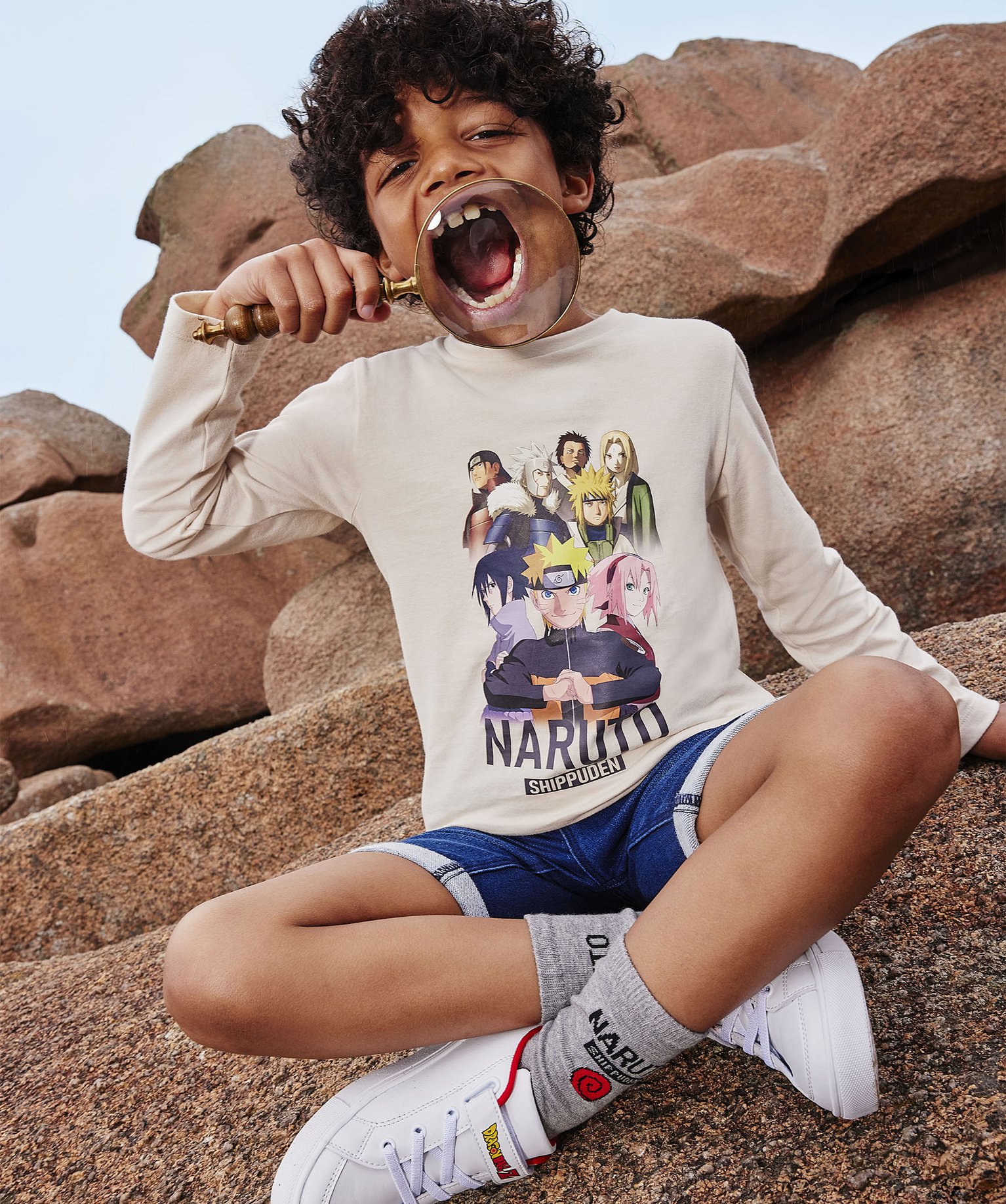 Tee-shirt Garçon à manches longues à motif - Naruto beige | GEMO