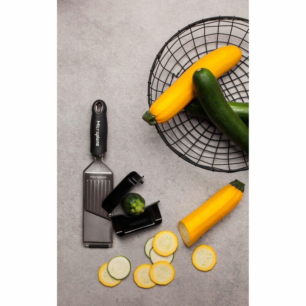 Microplane Gemüsehobel Gourmet Profi, Edelstahl, Kunststoff, Gummi