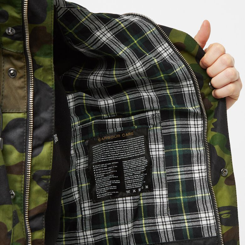 A Bathing Ape x Barbour 1st Camo Bedale Snowboard Jacket green