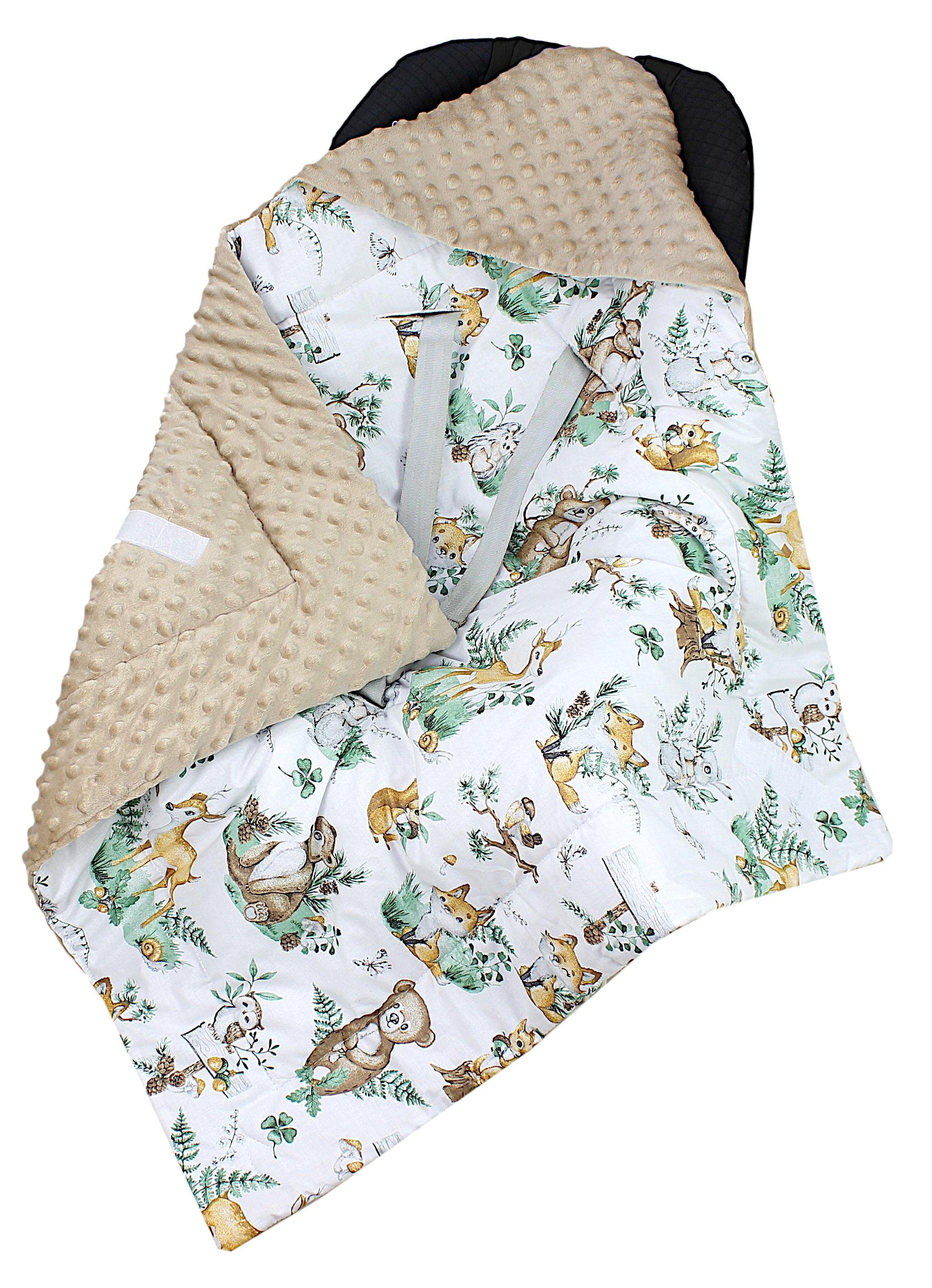 Einschlagdecke Baby Winter Einschlagdecke für Babyschale Wattiert Minky, TupTam