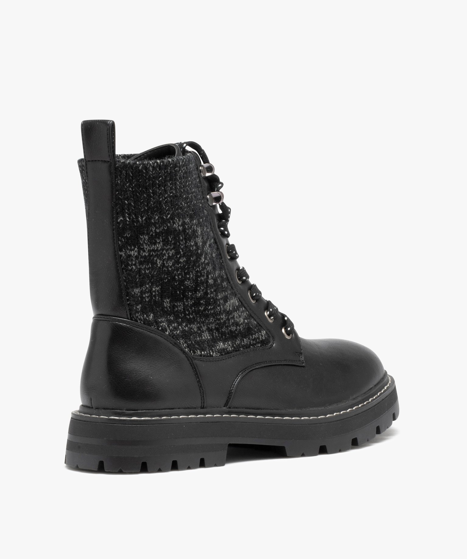 Boots femme unies en maille élastique style chaussette à s... noir | GEMO