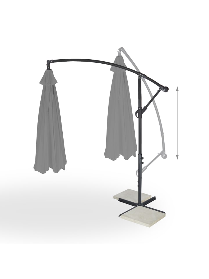relaxdays Ampelschirm in Grau - Ø 300 cm günstig kaufen onesize