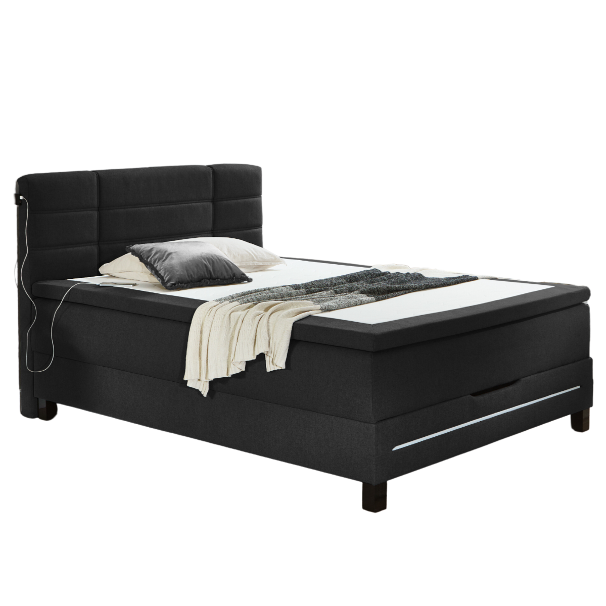 Sun Garden Boxspringbett Jefferson mit Bettkasten 140 x 200 cm
