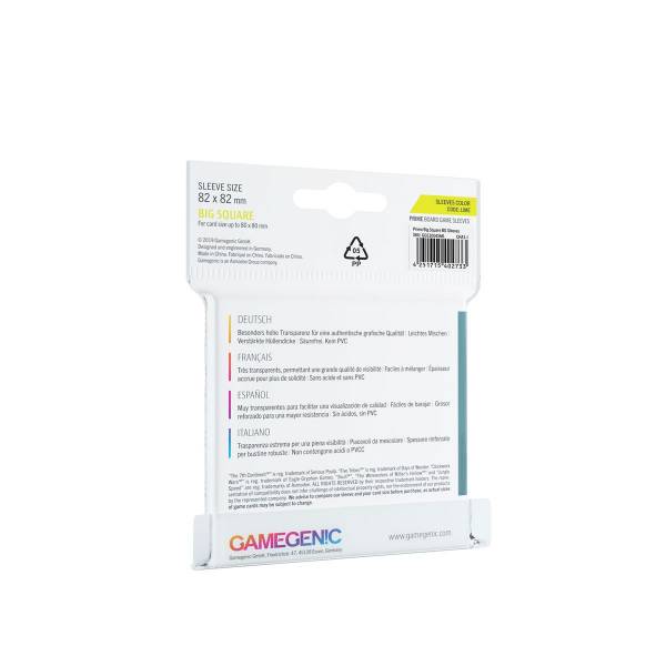 PRIME Big Square-Sized Sleeves 82 x 82 mm Clear