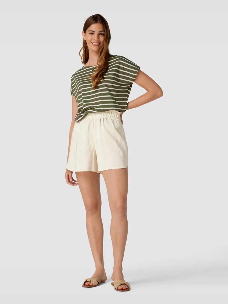 Shorts mit elastischem Bund Modell 'QUEENY' in ecru