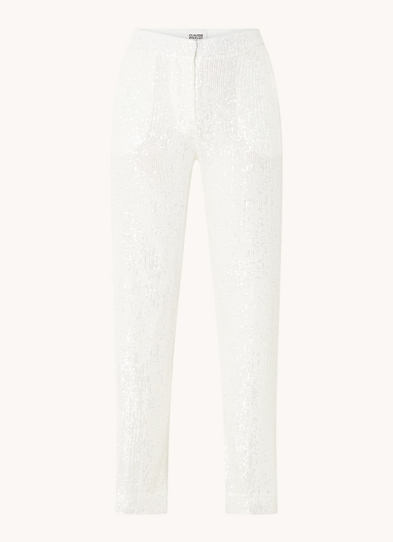 Pantaloni con paillettes Claudie Pierlot, taglio dritto, vita media