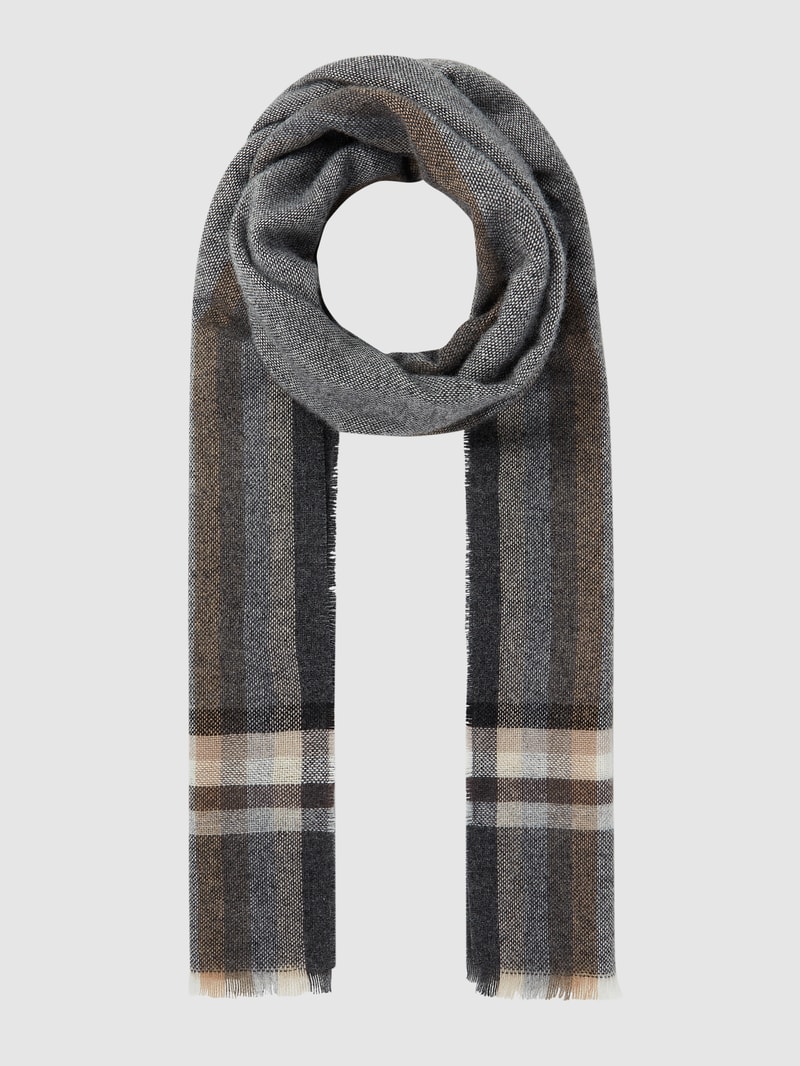 Schal mit Tartan-Karo in mittelgrau