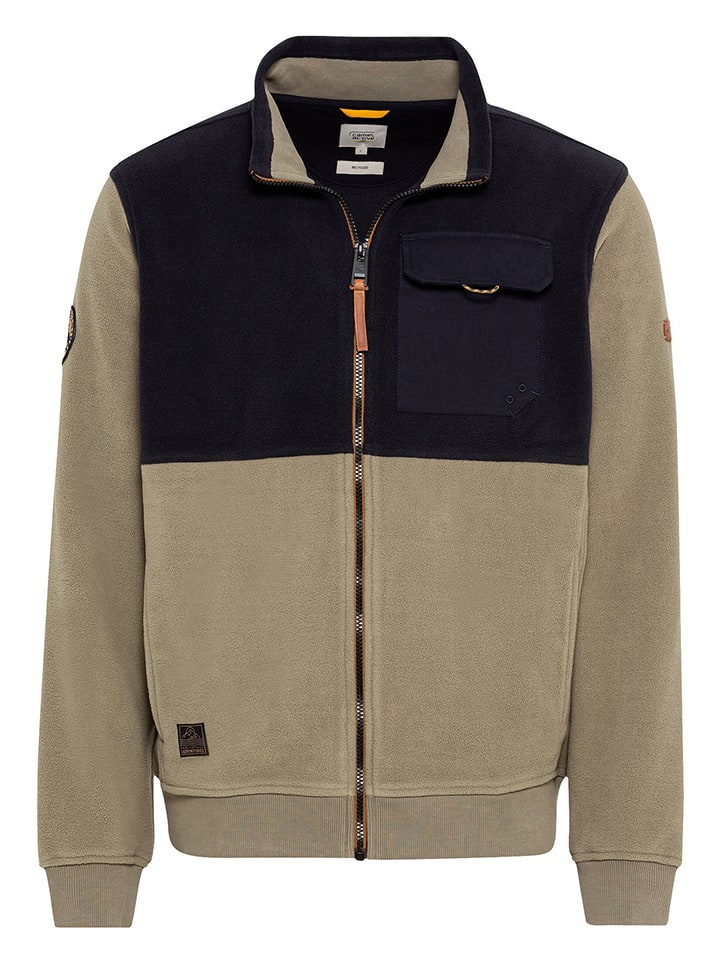 Camel Active Fleecejacke in Khaki/ Schwarz günstig kaufen