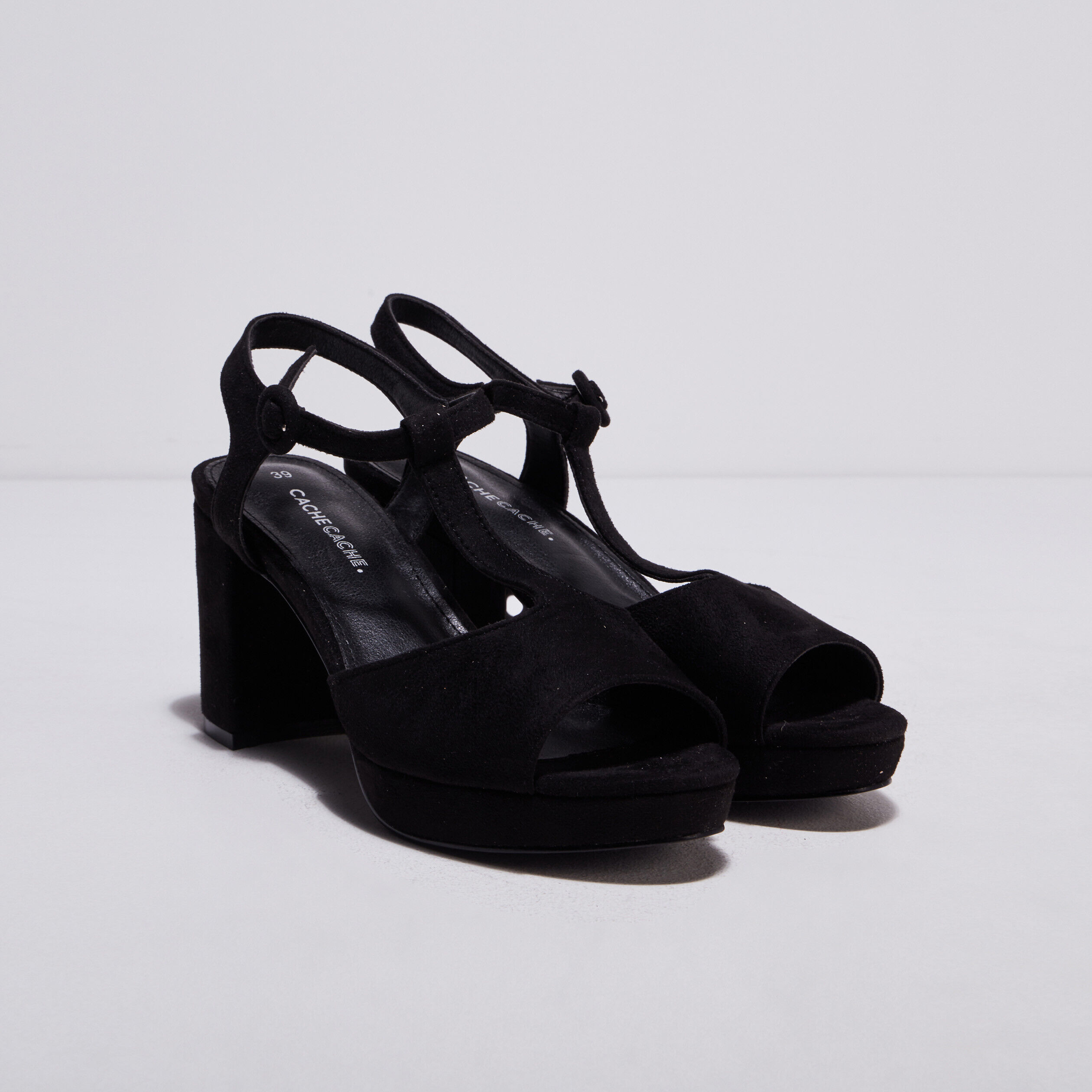 Sandales salomé plateformes noir femme | Cache Cache