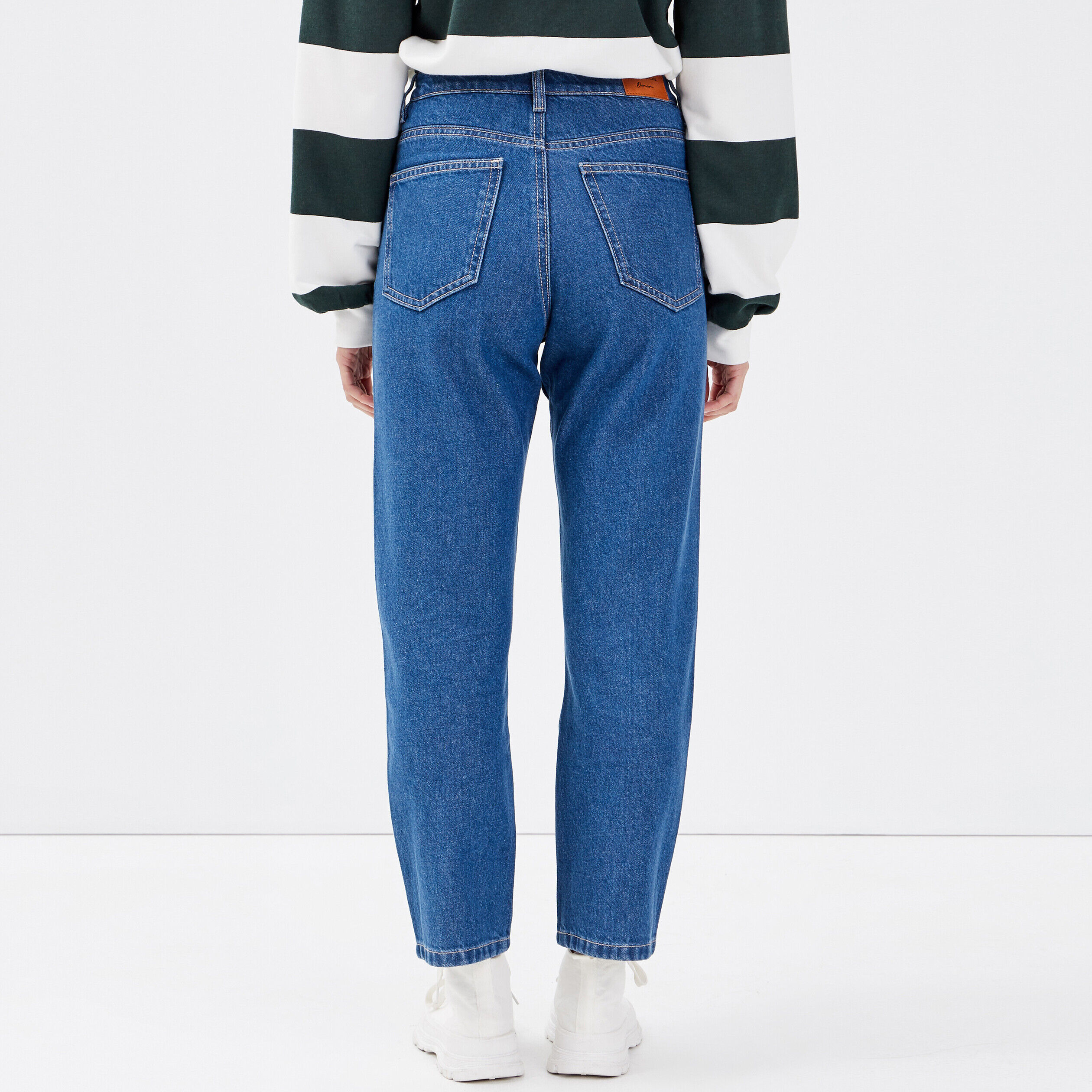 Jeans regular boutonné 7/8ème denim double stone femme | Cache Cache