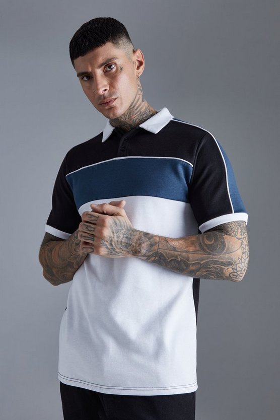 Tall Slim-Fit Colorblock Poloshirt