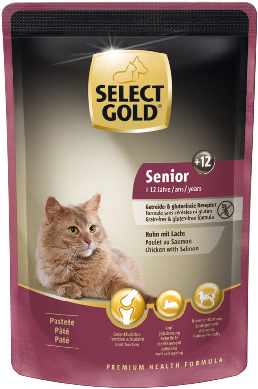 SELECT GOLD Nassfutter SELECT GOLD Senior +12 Huhn & Lachs 48x85 g